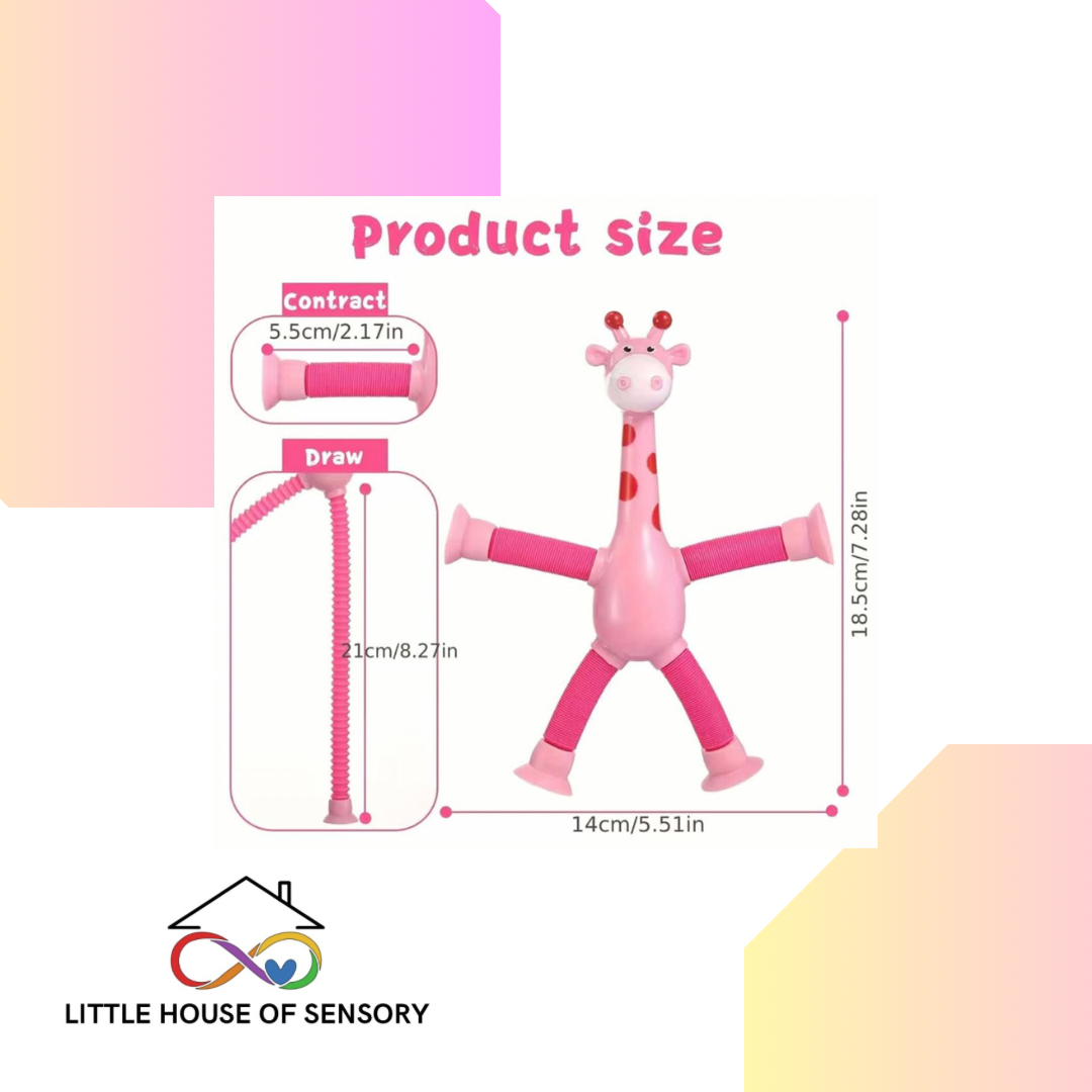 GIRAFFE TELESCOPIC SUCTION CUP TOY