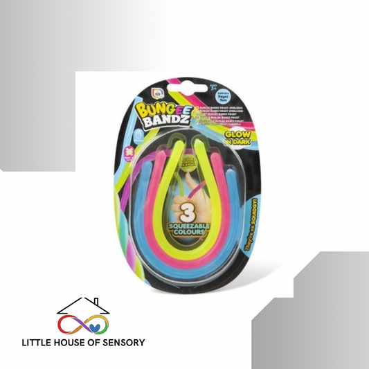 GLOW IN THE DARK FIDGET BUNGEE BANDZ (3PKT)