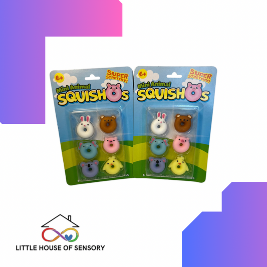 MINI ANIMAL SQUISHOS 6PKT
